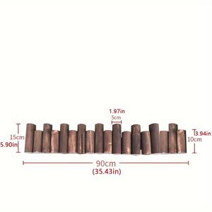 TEMU 녹슬지 않는 탄화 목재 정원 울타리 - 야외 장식용 마당 테두리, 파티오 및 화단용 내구성 있는 목재 스테이크 에지