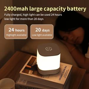 TEMU 터치 컨트롤 충전식 침대 옆 램프 - 2500mAh 파워 뱅크 포함 - 3색 LED 야간 조명, 타이머, USB 충전 포트, 조절 가능한 밝기, 침실, 거실 장식 및 비상 전원에 이상적