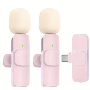 TEMU 무선 라펠 래펠 마이크 시스템 USB-C - 전문 클립온 옴니방향 콘덴서 마이크, 장거리 전송, 단방향 극성 패턴, 게임, 노래, 노래방, 화상 회의, 스트리밍, USB 충전, 60mAh 충전식 리튬 폴리머 배터리 - 2.4G/5G 호환성을 갖춘 저지연 및 자동 노이즈 감소|블루투스마이크