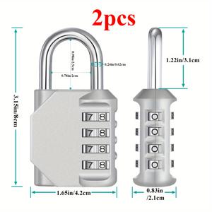 TEMU 실버 4자리 콤비네이션 자물쇠, 빠른 읽기 디자인 - 실외 방수형 체육관 사물함 자물쇠, 학교 스포츠 사물함, 울타리, 문, 도구 상자 및 상자 보관에 적합