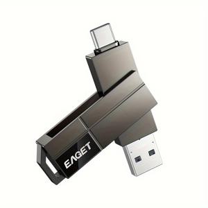 TEMU EAGET MacBook용 2-in-1 USB3.2 메모리 스틱 드라이브, 휴대폰용 메모리 스틱 펜 드라이브 256GB/128GB/64GB/32GB Type-C 썸 드라이브, PC/컴퓨터용 USB Zip 드라이브 외부 저장 드라이브