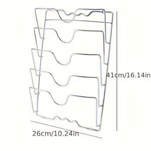 TEMU 벽걸이 냄비 뚜껑 정리대, 주방 수납대, 다층, 펀치 없는 설치, 뚜껑 및 도마용