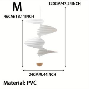 TEMU 조용한 3D 에어플로우 윈드 차임 - 현대적인 미니멀리스트 벽 장식, 침실 & 발코니용 PVC 회전 장식, 가정 및 학교 축하 행사에 완벽함