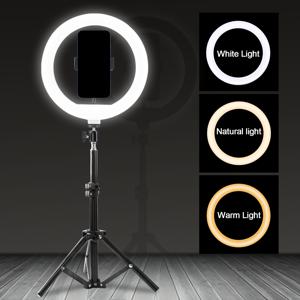 TEMU 조절 가능한 삼각대가 있는 10인치 LED 링 라이트 키트 - USB 전원, 셀카, 라이브 스트리밍, 사진 및 메이크업에 이상적