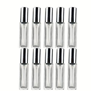 TEMU 비어있는 정사각형 유리 스프레이 향수 병 10pcs 5ml 10ml 20ml 투명한 스프레이 병 여행용 화장품 병 샘플 용기 리필 가능한 화장품 병