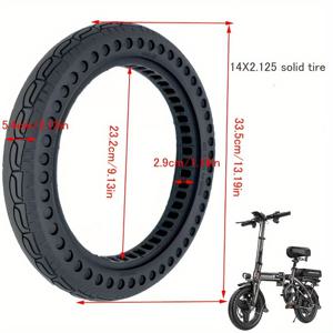 TEMU 도로 및 MTB 자전거용 14x2.125인치 내구성 있는 솔리드 타이어 - 쉬운 설치, 방폭, 비팽창식|타이어