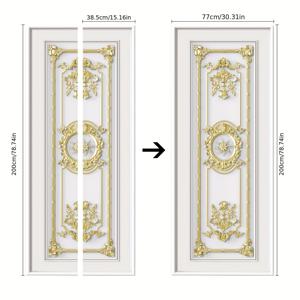 TEMU 2장짜 장식 타일 스티커, 떼어내고 붙이는 벽 스티커 문 스티커 벽지, 방수 얼룩 및 오일 방지 탈착식 자체 접착 문 PVC, 골든 템플 스타일 벽화, 거실, 방문 포스터 장식, 200cm*38.5cm