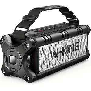 TEMU W-KING 휴대용 무선 스피커 50W RMS, 70W 피크 파워 무선 실외 스피커, 베이스 부스트, DSP, 긴 재생 시간, 스테레오 페어링, 파워 뱅크 기능, TF/AUX/NFC 지원, IPX6 방수, USB 충전, 버튼 컨트롤, 내장 마이크, 컴퓨터, 스마트폰, 태블릿, 음악 플레이어, 게임 콘솔용 충전식 리튬 배터리 - 4개 스피커 유닛