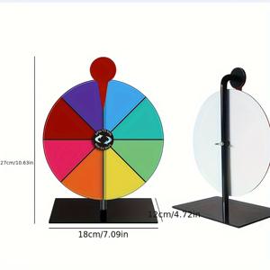 TEMU [핫셀링] 지울 수 있는 아크릴 룰렛 휠 - 결혼식, 생일 및 파티에 완벽 | 인터랙티브 게임 나이트 & 추첨 활동 | 레드/블루/옐로우 나일론 소재