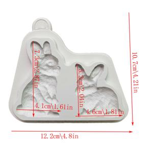 TEMU 1pc, 실리콘 성형기, 재사용 가능한 토끼 모양의 퐁당 성형기, 케이크 장식 성형기, 캔디 성형기, 컵케이크 상단 장식 초콜릿 성형기, 주방 용품 베이킹 도구, 결혼 기념일 파티 용품, 생일 파티 용품, 휴일 파티 선물