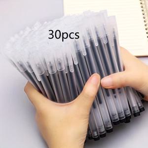 TEMU 30pcs 젤 잉크 볼펜, 검정색 일본 펜, 0.5mm (0.02 인치) 초극세 볼펜, 가정, 학교 및 사무실에 적합