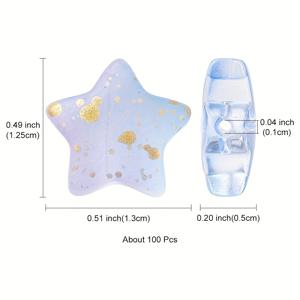TEMU 투명하고 매끄럽고 반투명한 별 유리 구슬 약 100개, 혼합 색상