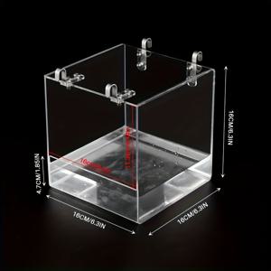 TEMU 1pc 앵무새 욕조, 아크릴 새 사각형 우리, 욕조 상자, 새 용품, 목욕 장치