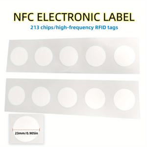 TEMU NFC 스티커, 13.56MHZ 213 NFC 태그, 23mm 흰색 빈 NFC 원형 스티커, 쓰기 및 프로그래밍 가능, 144바이트 메모리, NFC 지원 장치와 호환 가능