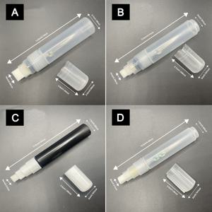 TEMU 4개의 거대한 빈 펜 홀더 8mm, 10mm, 15mm 충전 가능한 페인트 아크릴 페인트 액체 파우더 노트 마커 마커 잉크