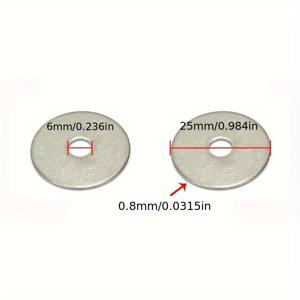 TEMU 100pcs 확장된 아연 도금 와셔, 두꺼운 금속 평면 와셔, 나사 와셔, 6mm * 25mm * 0.8mm