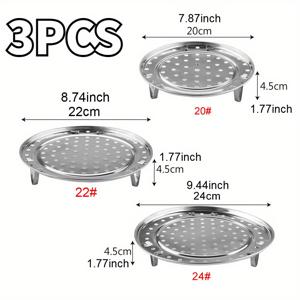 TEMU 3 개/대 다기능 식품 김이 나는 랙, 김이 나는 빵과 계란, 스테인레스 스틸 기선, 김이 나는 랙, 주방 용품 음식, 김이 나는, 베이킹, 구이, 김이 나는 스탠드 용 원형 기선 랙|계란찜기