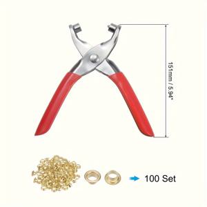 TEMU 100개 세트 가죽 펀칭 도구, 4.5mm 가죽 펀치 및 100개 금속 그로밋 포함