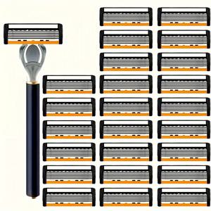 TEMU 남성용 6층 안전 면도기: 깊은 면도, 빠른 칼날 교체, 편안한 착용감, 내구성 있는 성능, 피부 보호, 남성적인 매력 발산