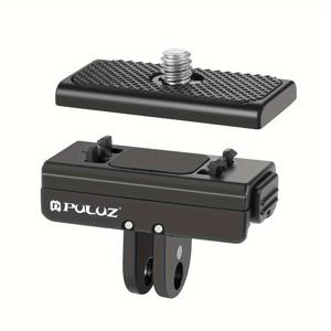 TEMU PULUZ 액션 카메라 마운트 어댑터, Insta360 Ace/Ace Pro/X3/One X2/X4/One X, GoPro HERO 12, 자석 베이스 플레이트, 안전 클립 포함, 배터리 불필요, 실리콘 퀵 릴리스 브래킷