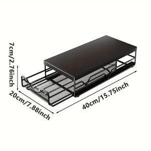 TEMU 1pc 금속 커피 캡슐 보관 서랍, 조절 가능한 대용량 커피 캡슐 홀더 랙