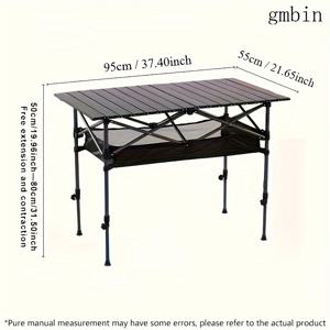 TEMU Gmbin 캐주얼 스타일 조절 가능한 높이의 철제 접이식 테이블 - 다리 받침대가 있는 휴대용 야외 캠핑 테이블, 피크닉 및 가정용으로 접이식 및 경량|캠핑테이블|접이식식탁|좌식테이블