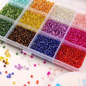 TEMU 5100pcs 3mm 유리 씨앗 구슬, 투명 여러 가지 빛깔의 느슨한 구슬, DIY 쥬얼리 액세서리 팔찌 목걸이 액세서리