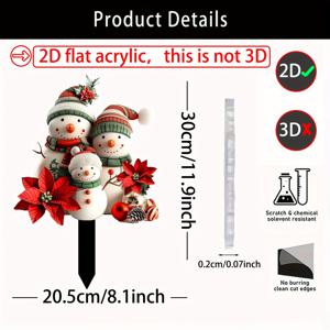 TEMU 매력적인 눈사람 정원 스테이크 - 내구성 있는 아크릴 크리스마스 장식, 집 & 잔디에 완벽, 야외 홀리데이 아트 썬 캐처 디자인 겨울 원더랜드 장식 홀리데이 야외 정원 장식