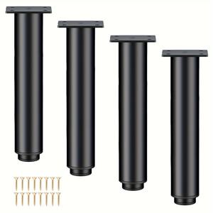 TEMU Adjustable Metal Furniture Legs, 5.12-9.45 Inch Extendable Height, Replacement Support Legs for Sofa, Vanity, Bed, Chair, Coffee Table, Set of 4 - Versatile Twist-to-Adjust Functionality