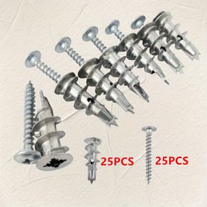 TEMU 50개 셀프 드릴링 퍼티 보드 앵커 벽 거북이 삼각 꼬리 나선형 확장 나사 25세트 헤비 메탈 벽 앵커