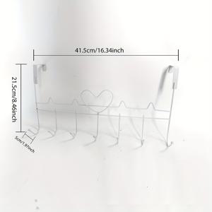 TEMU 금속 심장 디자인 오버더도어 후크 랙 - 설치 간편, 수건, 옷, 액세서리용 벽걸이 수납장 | 특수 간편 설치 기능이 있는 소박한 스타일 후크