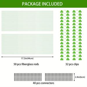 TEMU 25/50pcs, 온실 농구 성장 터널, 정원 직물, DIY 식물 지원 정원 스테이크, 원예 용품에 대 한 녹 방지 유리 섬유 지원 농구 프레임