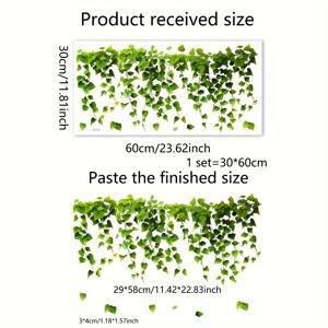 TEMU 작고 신선하고 심플한 녹색 식물 덩굴 창문 스티커 20 실크 홈 윈도우 유리 정전기 스티커 양면 시각 벽 스티커 (DJ3082-YL)
