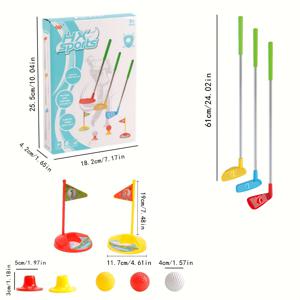 TEMU 청소년용 골프 텔레스코픽 골프 클럽 장난감 세트, 3개의 텔레스코픽 골프 클럽, 3개의 골프 볼, 2개의 타겟 및 2개의 골프 볼 스탠드 포함, 실내외 스포츠 게임, 추수감사절/크리스마스 선물