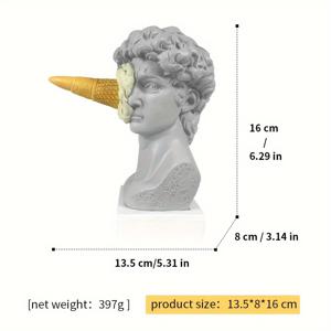 TEMU 1개, 노란색 아이스크림 스매시 데이빗 조각상, 유럽 모던 심플 침실 거실 현관 데스크탑 장식품