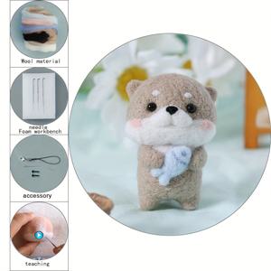 TEMU 초보자 Starers를위한 1 세트 양모 바늘 Felting 키트, DIY 예술 공예를위한 바늘 Felting 키트, DIY 재료 패키지, 친구 가족을위한 수제 펜던트 Chrismas 선물