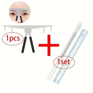 TEMU 2개/대 눈썹 영구 화장 위치 마크 도구 세트, 문신 스텐실 눈금자가 있는 블레이드 마커 펜|눈썹펜슬