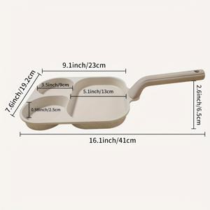 TEMU 다용도 3구역 논스틱 알루미늄 프라이팬 - 아침 식사, 스테이크 & 토스트에 완벽 | 가스 & 인덕션 스토브 호환