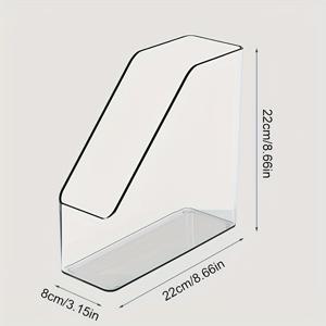 TEMU 아크릴 데스크탑 파일 보관 선반, 투명 서가 책 받침대, 테이블 고정 책 보관 정리함, 플라스틱 소재, 사무용품
