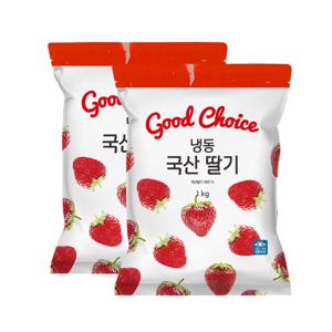 생활앤 냉동 국산 딸기 1kg 2팩