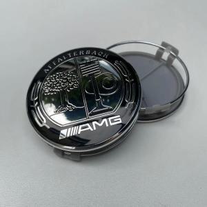 메르세데스 벤츠 AMG 허브캡 센터 캡 업그레이드 휠 커버 블랙실버 75mm 세트당 4 개