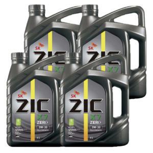 SK 지크 ZIC X7 제로 0W-30 4L x4개 PAO 가솔린 LPG 합성유