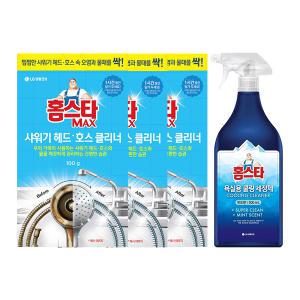 홈스타 맥스 샤워기 헤드호스 클리너, 3개+홈스타 쿨링민트 욕실용 세정제 500ml, 1개