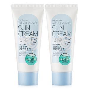 [바세린] 내추럴 UV 쉴드 선크림 60g 2개+마스크팩 3매 / SPF50+ PA++++