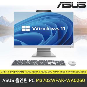 ASUS 올인원PC M3702WFAK-WA0260 / 윈도우11 설치 / RAM 16GB / NVMe SSD 256GB