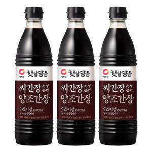 [소비기한 임박] 청정원 햇살담은 씨간장숙성 양조간장, 840ml, 3개