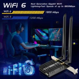 새로운 EDUP Wifi6 PCIE 네트워크 카드 1800Mbps WiFi 어댑터 24Ghz 5Ghz Bluetooth 52 PCIe 무선 네트워크