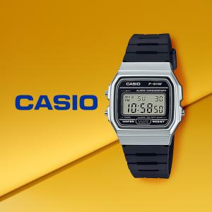 casio 손목 전자시계 모던 심플 베이직 시계 실버베젤