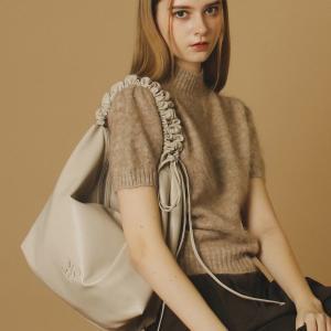 [마스마룰즈]Leather 2way shirring hobo bag _ Beige gray