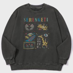 Serengeti 피그먼트 맨투맨 스모크블랙